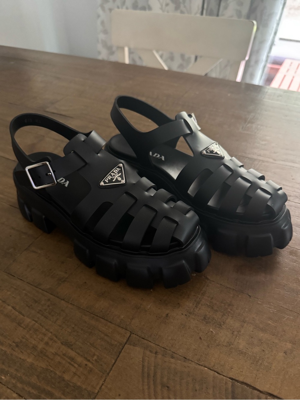 Prada Women's Rubber Monolith Sandals size 10